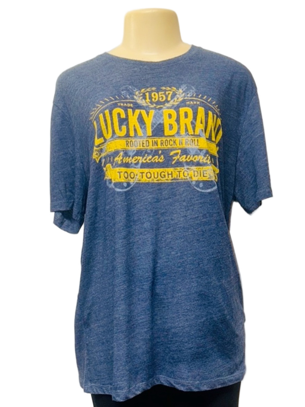 Lucky Brand Vintage-Inspired Blue T-Shirt Size L
